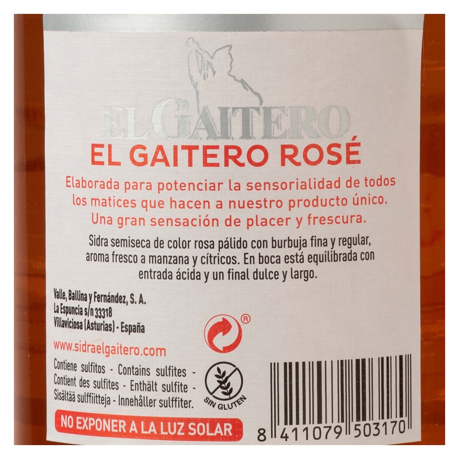 Sidra El Gaitero Rosé - Imagen 2